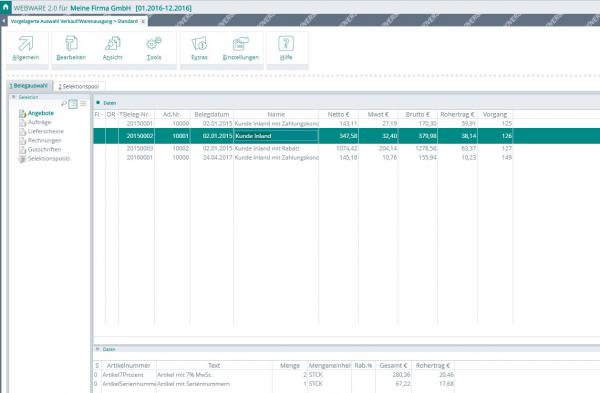 WEBWARE Belegerfassung